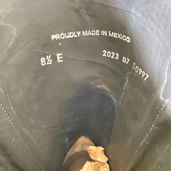 NEW Capitan Mens Cowboy Boots FT WORTH Rivercrest 9D Black Leather Square Toe - Picture 9 of 10